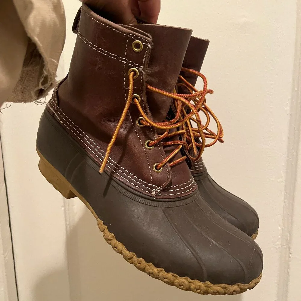 Classic LLBean Men's Bean Boots, 8" - Brown/Tan Opaque - Mens 9 Medium - Picture 1 of 4